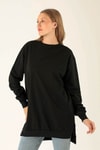 Düz Basic Bayan Sweat - 0013 Siyah