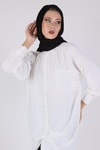 Ekru Balon Kol Uzun Tunik 6773A