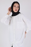 Ekru Balon Kol Uzun Tunik 6773A