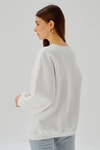 Ekru Bisiklet Yaka Oversize Sweat 3183