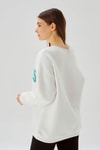 Ekru Boston Baskı Detay Sweat 3536