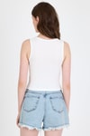Ekru Fiyonk İşlemeli Crop Örme Atlet 0849