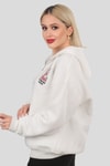 Ekru Kapüşonlu Fermuarlı Sweat 3410