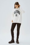 Ekru Kapüşonlu Oversize Sweat 3720