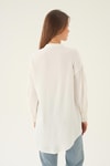 Ekru Kol Drape Detay Gömlek 4098A