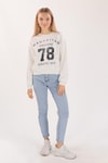 Ekru Manhattan Baskılı Sweat 3110