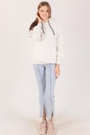 Ekru Oversize Bağcıklı Sweat 8135M