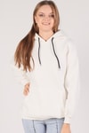 Ekru Oversize Bağcıklı Sweat 8135M