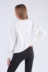 Ekru Oversize Bisiklet Yaka Sweat 8138M
