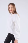 Ekru Oversize Bisiklet Yaka Sweat 8138M