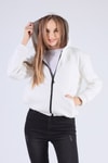 Ekru Oversize Fermuarlı Sweat 8125M