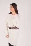 Ekru Ponponlu Triko Tunik 1105