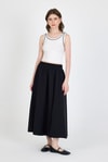 Ekru Şerit Detaylı Örme Crop Atlet 1049