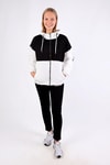Ekru-Siyah Fermuar Detay Çift Renk Sweat 9144M