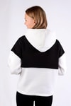 Ekru-Siyah Fermuar Detay Çift Renk Sweat 9144M