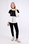 Ekru-Siyah Fermuar Detay Çift Renk Sweat 9144M