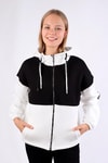 Ekru-Siyah Fermuar Detay Çift Renk Sweat 9144M