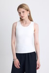 Ekru Slim Fit Kolsuz Basic Atlet 9194M