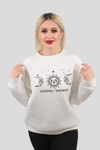 Ekru Sun Moon Baskı Sweat 9016M