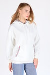 Ekru Yaka Cep Nakışlı Kapüşonlu Sweat 9141M