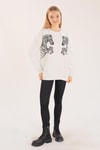 Ekru Zebra Desen Sweat 3217