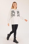 Ekru Zebra Desen Sweat 3217