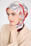 Eşarp-Bordo Yaprak Desen Eşarp 3004-rulem
