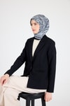 Eşarp-Siyah Etnik Desenli Eşarp 3013-rulem