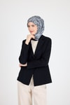 Eşarp-Siyah Etnik Desenli Eşarp 3013-rulem