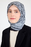 Eşarp-Siyah Etnik Desenli Eşarp 3013-rulem