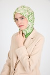 Eşarp-Yağ Yeşili Desenli Eşarp 5694-rulem