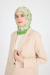 Eşarp-Yağ Yeşili Desenli Eşarp 5694-rulem