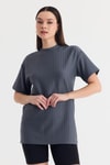 Füme Çizgili Oversize Tişört 4447A