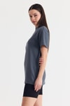 Füme Çizgili Oversize Tişört 4447A