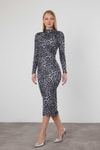 Füme Leopar Elbise 377-1