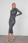 Füme Leopar Elbise 377-1