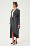 Füme Taş Detay Uzun Kimono 4107A
