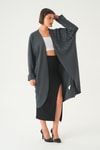Füme Taş Detay Uzun Kimono 4107A