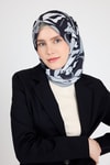 Füme Yaprak Desen Eşarp 3004