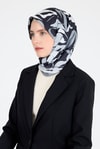 Füme Yaprak Desen Eşarp 3004