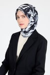 Füme Yaprak Desen Eşarp 3004