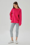Fuşya Bisiklet Yaka Oversize Sweat 3183