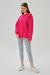 Fuşya Bisiklet Yaka Oversize Sweat 3183