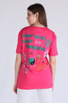 Fuşya Clear Mind Oversize Tişört 5146