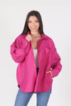 Fuşya Kapitone Oversize Ceket 1017