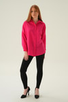 Fuşya Relaxed Fit Rahat Kesim Basic Gömlek - 6621A