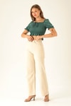 Gabardin Palazzo Bayan Pantolon - 4163-1 Taş
