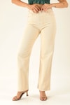 Gabardin Palazzo Bayan Pantolon - 4163-1 Taş