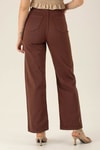 Gabardin Palazzo Bayan Pantolon - 4163-1 Acı Kahve