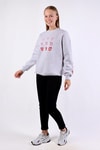 Gri Bisiklet Yaka Kalp Nakışlı Sweat 9175M
